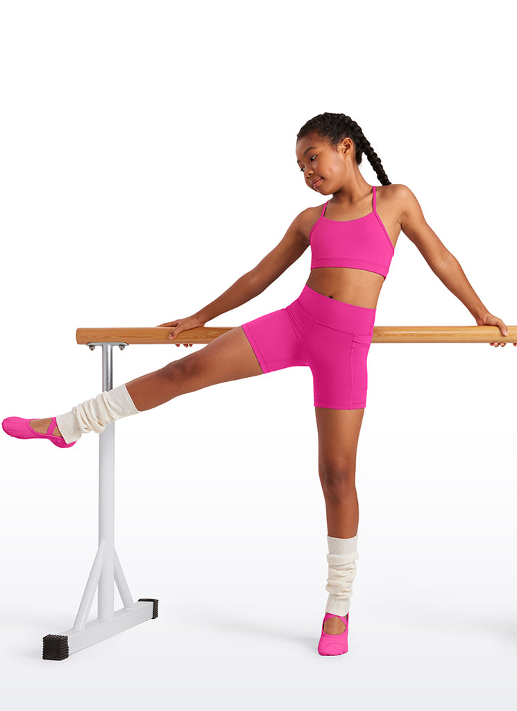 CRZ YOGA Girl's Active Sports Y-Back Bra Butterluxe Teens Tops Pure Blue