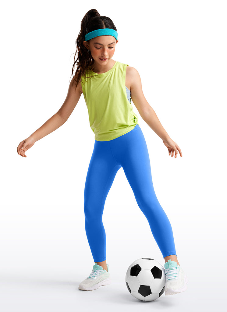 CRZ YOGA Girl's High Rise Butterluxe Sport Leggings 25'' V Cross Waist Vita Pink