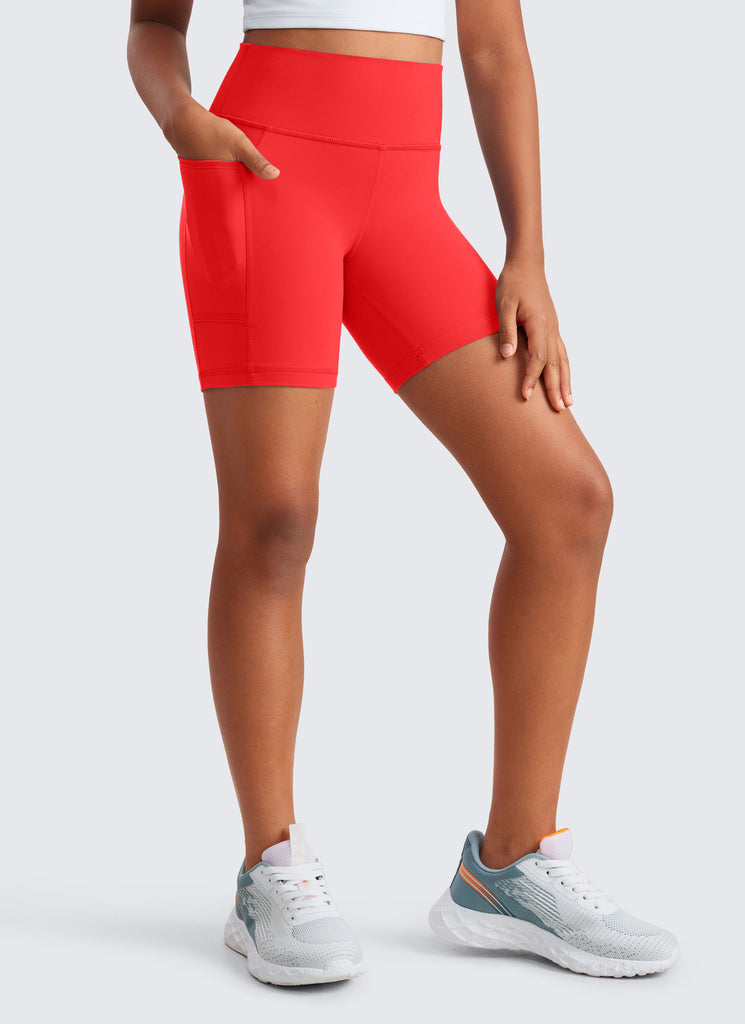 CRZ YOGA Girl's Active Sports Yoga Lounge Butterluxe Yoga Biker Shorts French Navy