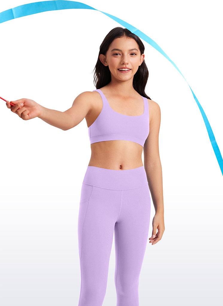 CRZ YOGA girl's Active Sports Butterluxe Teens Scoop Neck UBack Elfin Purple
