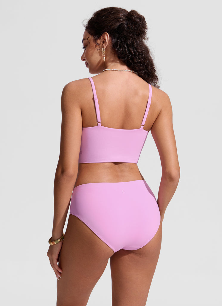 CRZ YOGA Women's Swimwear Tops Sunshine Bikini Top Adjustable Strap Waves Blue