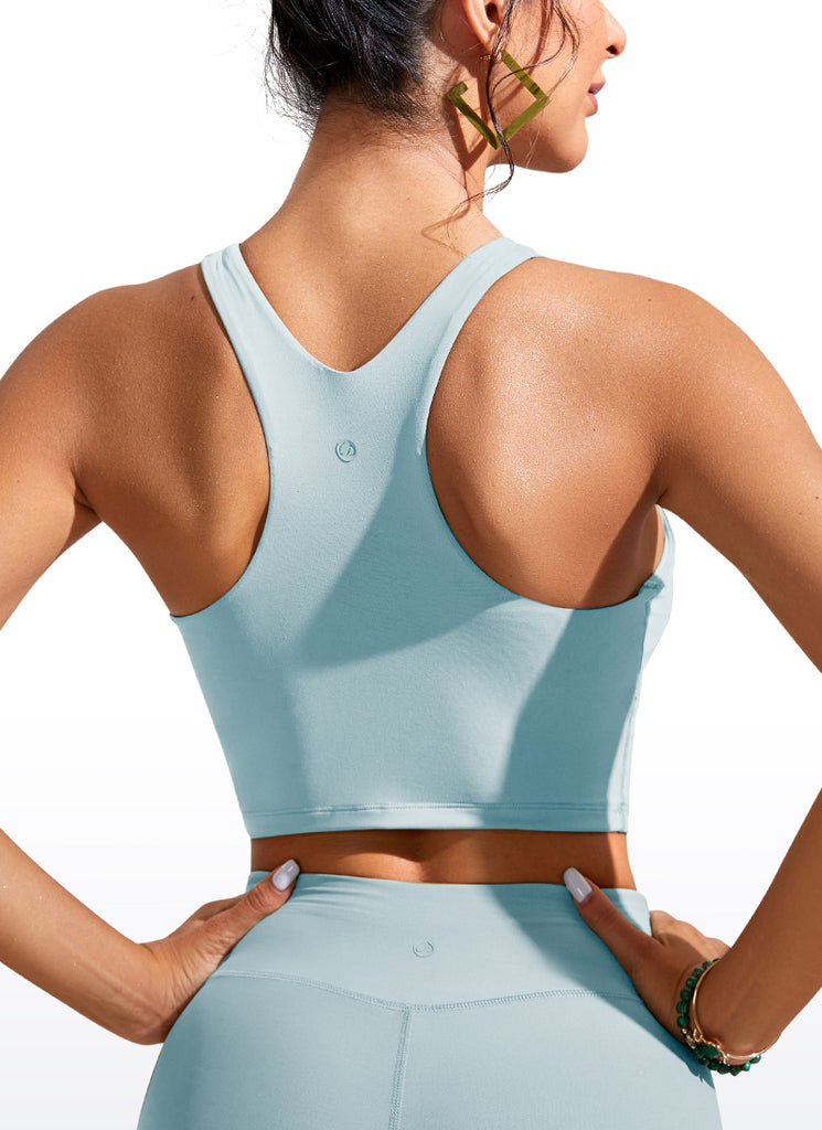 CRZ YOGA Women's Swimwear Tops Sunshine Bikini Top Racerback Milky Way Purple