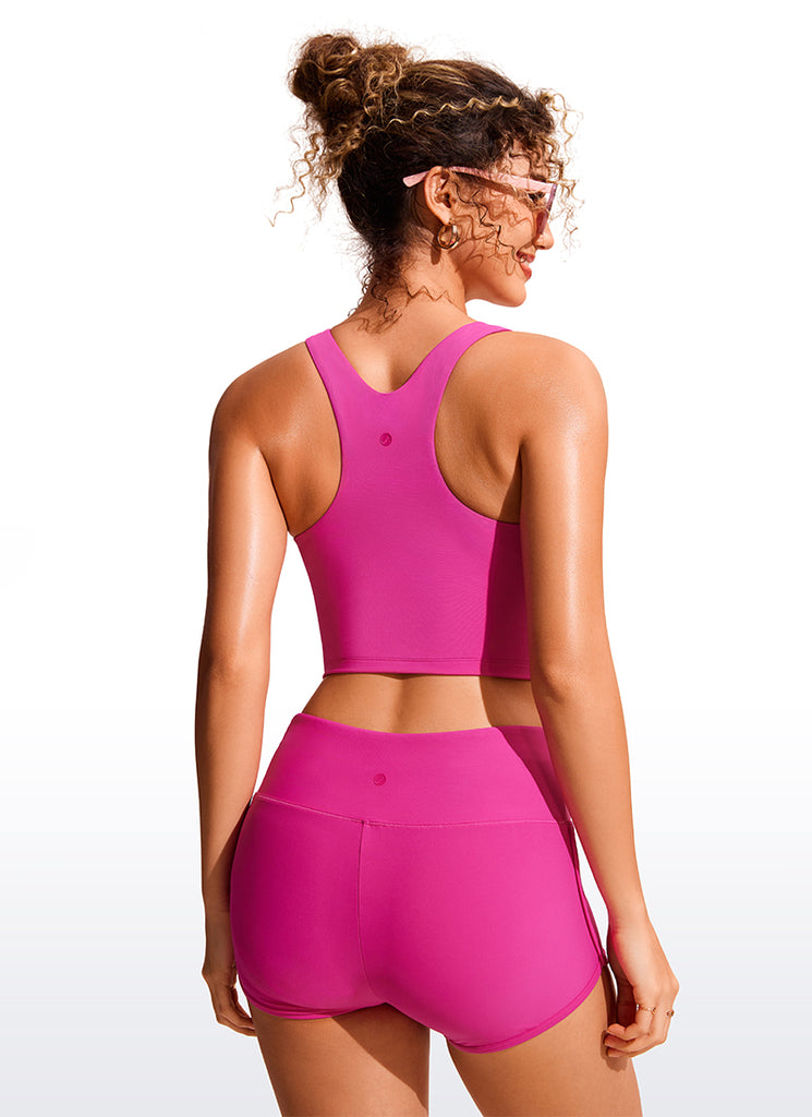 CRZ YOGA Women's Swimwear Tops Sunshine Bikini Top Racerback Insignia Blue