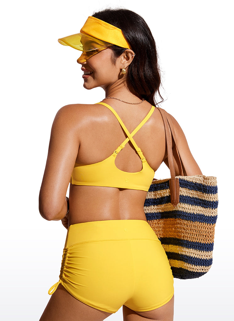 CRZ YOGA Women's Swimwear Tops Bikini Top Adjustable Strap Insignia Blue