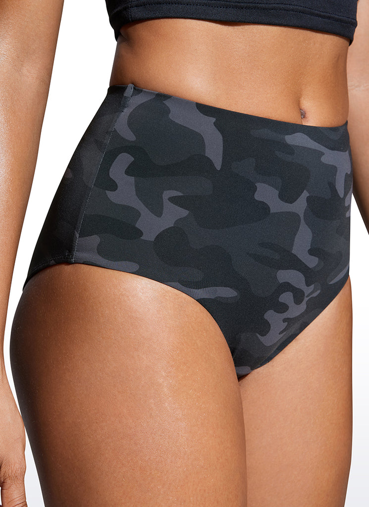 CRZ YOGA Women's Swim Bikini Bottom High Waisted Bathing Swimsuit Magenta