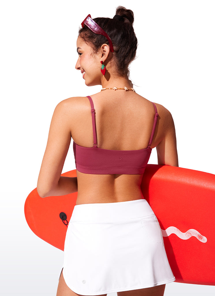 CRZ YOGA Women's Swimwear Tops Bikini Top Adjustable Strap Padded Insignia Blue