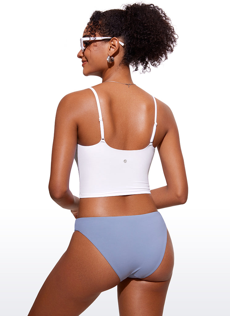 CRZ YOGA Women's Sunshine Bikini Tops U Back Longline Adjustable Straps Insignia Blue