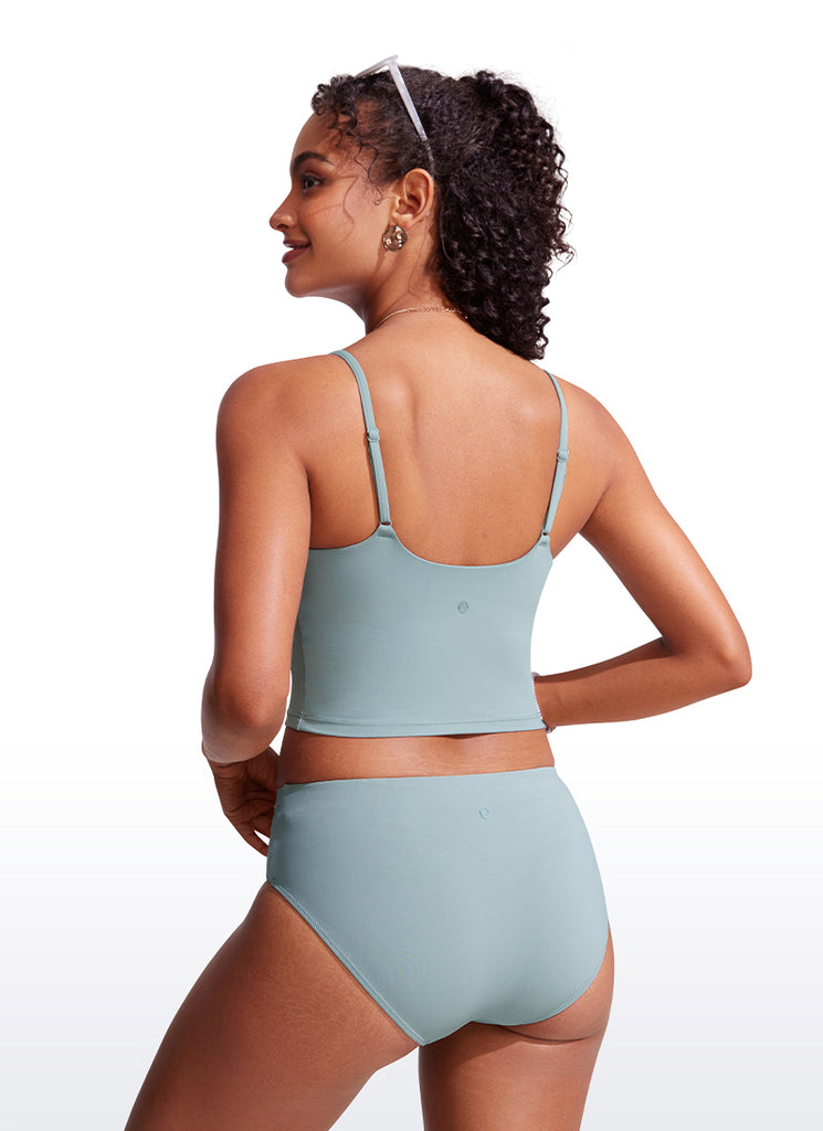 CRZ YOGA Women's Sunshine Bikini Tops U Back Longline Adjustable Straps Insignia Blue