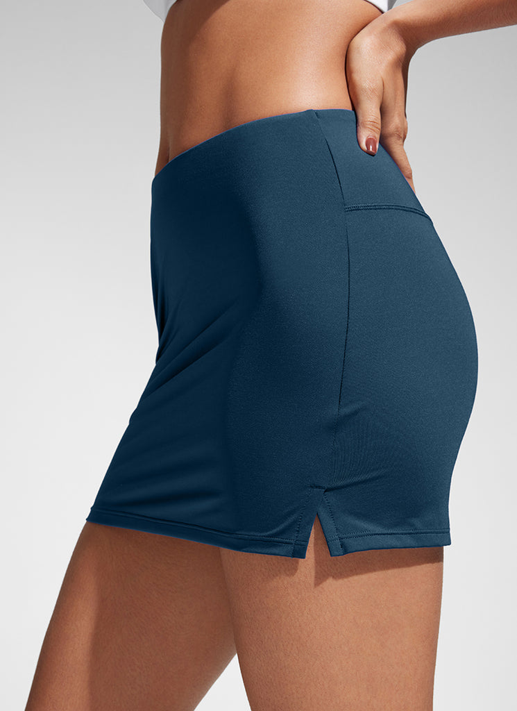 CRZ YOGA Women's Sunshine High Waisted Swim Skirt A Line Skort Insignia Blue