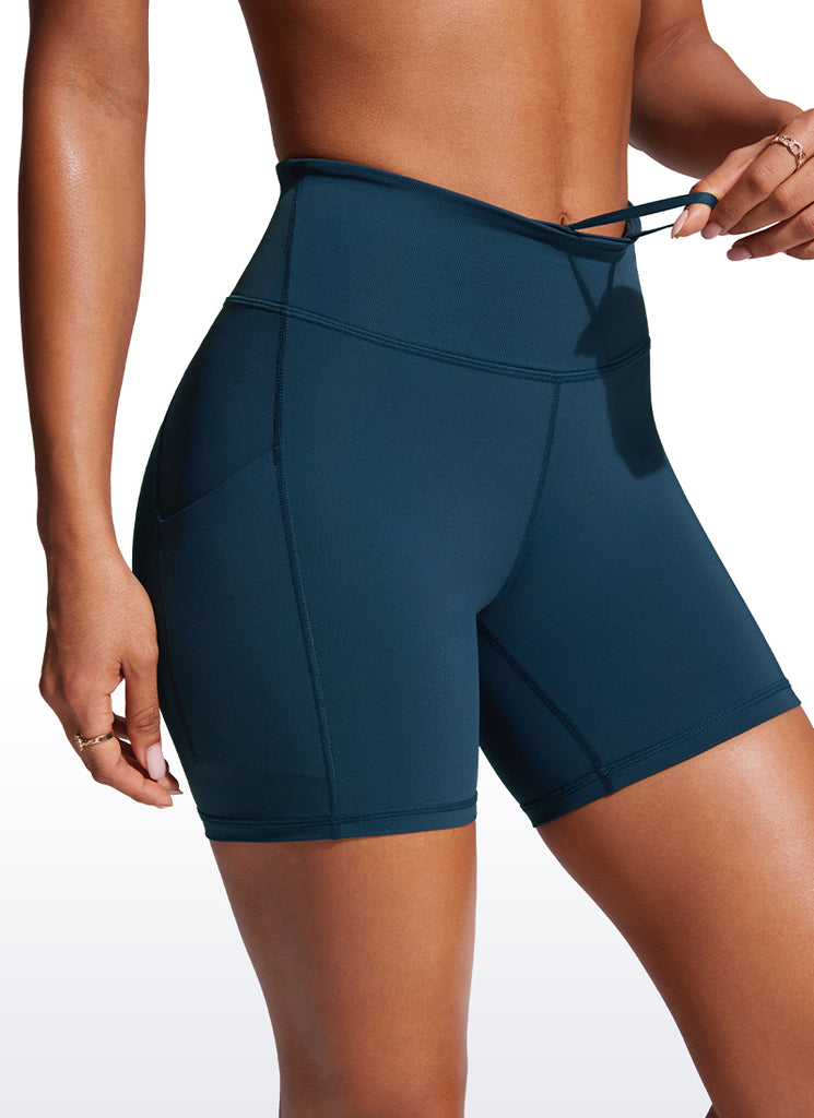 CRZ YOGA Women's Swim Board Shorts High Waisted Bathing Bottoms Insignia Blue