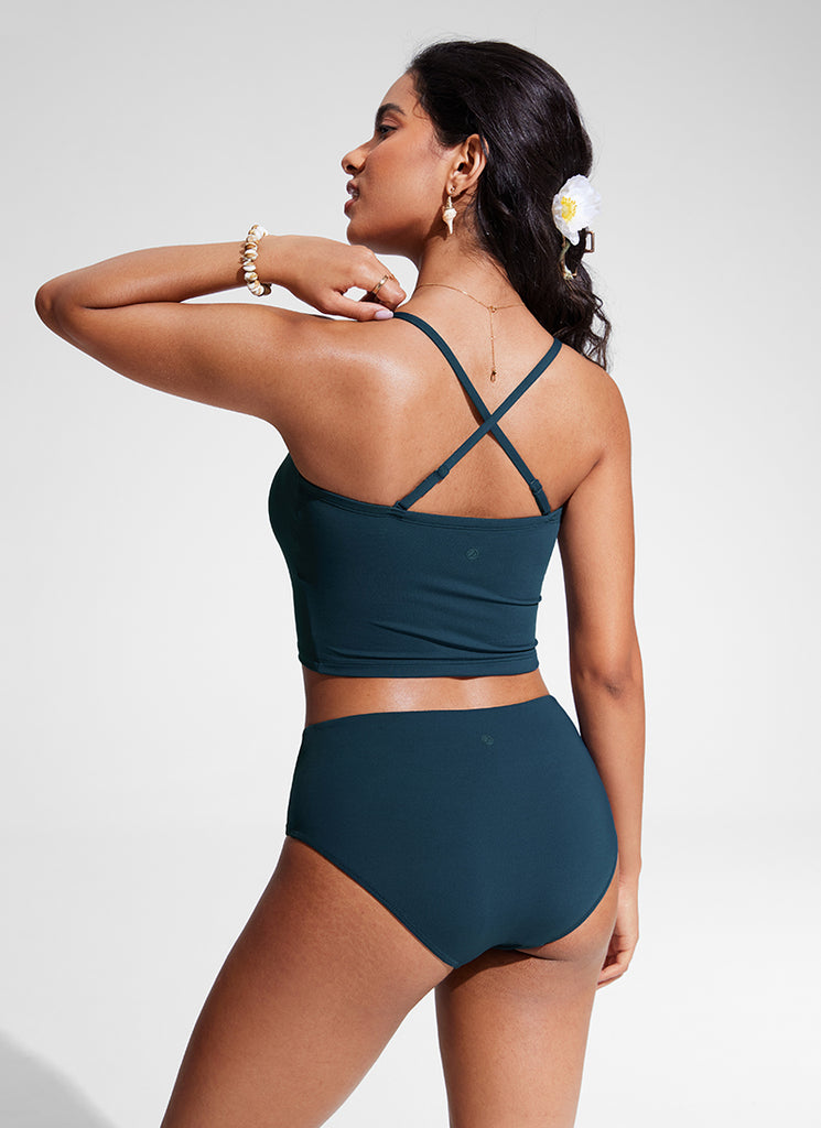 CRZ YOGA Womens Bandeau Bikini Tops Strapless Swimsuit Insignia Blue