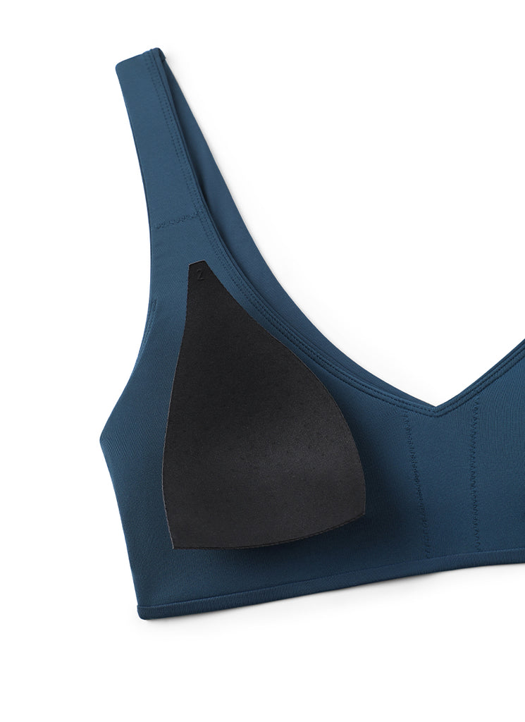 CRZ YOGA V Neck Bikini Padded Tops Swimsuit Insignia Blue