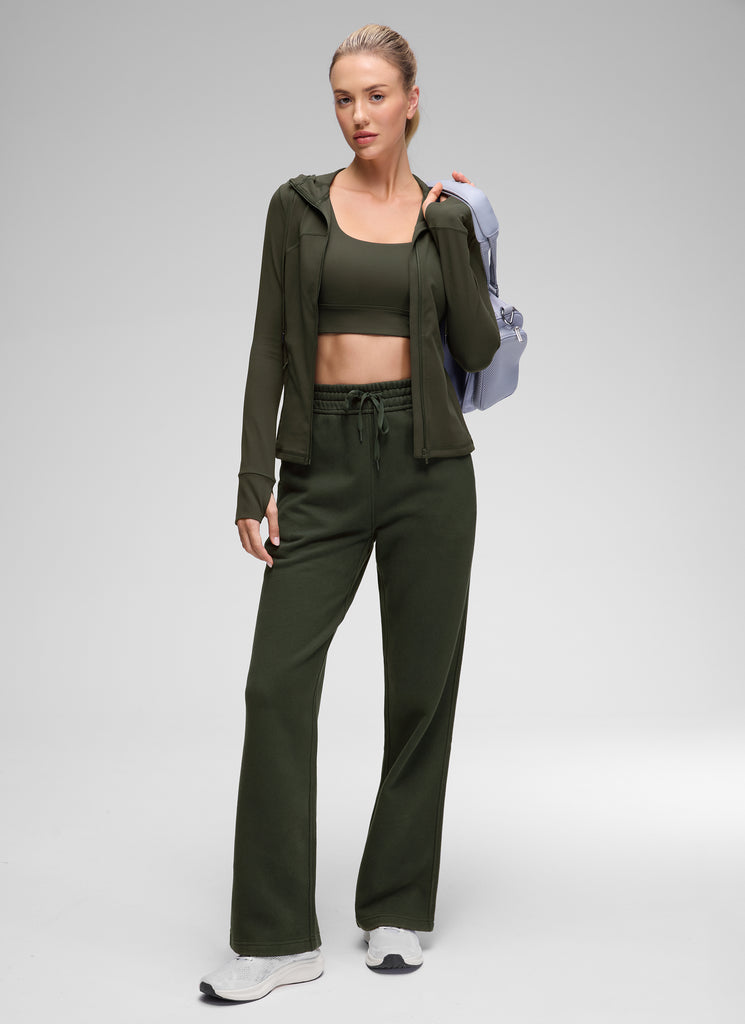 CRZ YOGA Women's Butterluxe Slim Fit Pocket Outerwear Full Zip Hoodies Hibiscus Purple