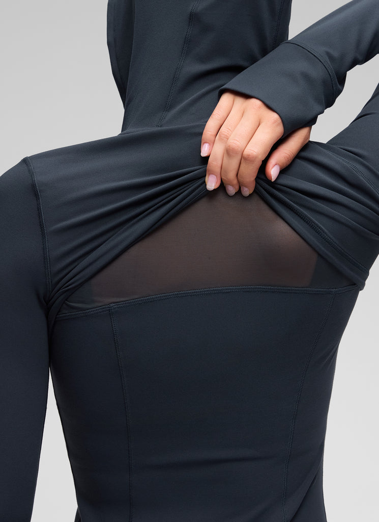 CRZ YOGA Women's Butterluxe Slim Fit Pocket Outerwear Full Zip Hoodies True Navy