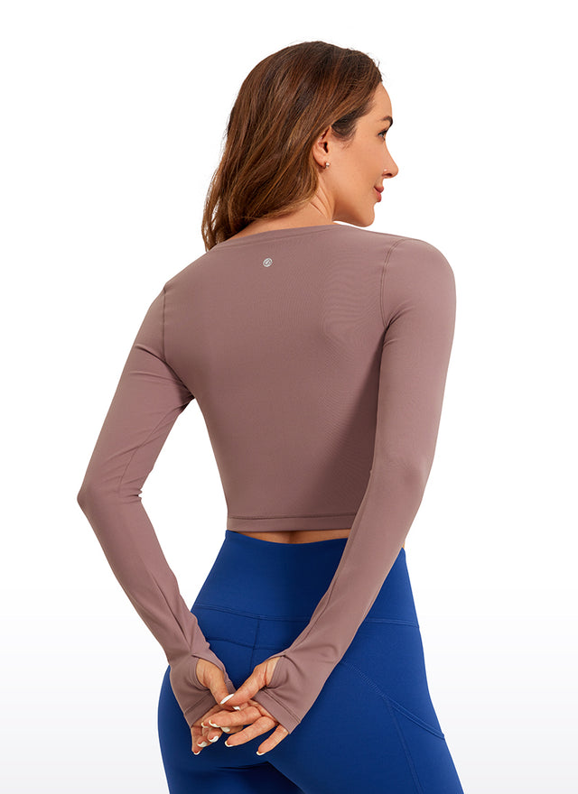 CRZ YOGA Leggings de yoga de manga larga Butterluxe para mujer Mauve
