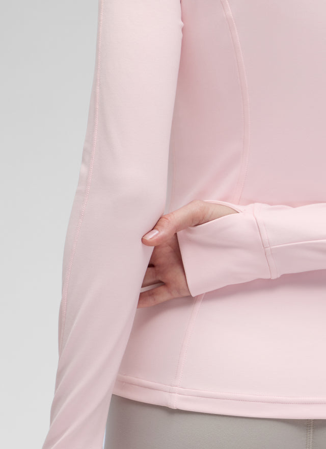 CRZ YOGA Women's Yoga Slim Fit Tops Butterluxe Full Zip Long Sleeves Strawberry Pink @model_info:kerr