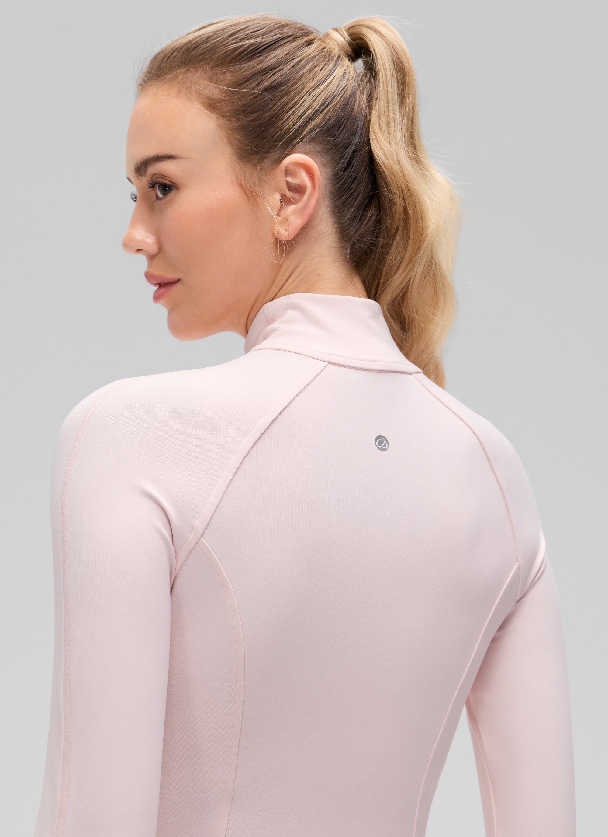 CRZ YOGA Women's Butterluxe Cropped Pocket Outerwear Full Zip Jackets Strawberry Pink @model_info:Anna