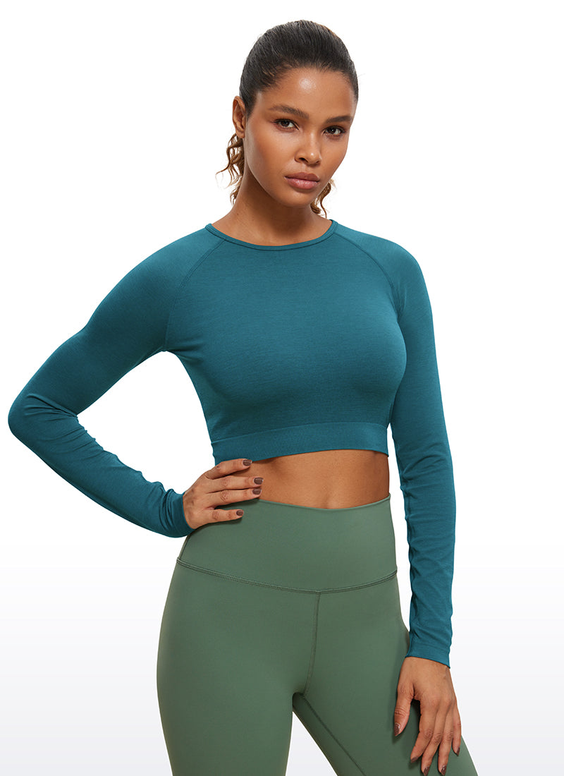 Seamless Cropped Long Sleeve Slim Fit