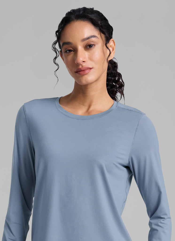 CRZ YOGA Women UPF 50+ Running Lightweight Loose Fit Long Sleeves Quick Dry Slate Blue