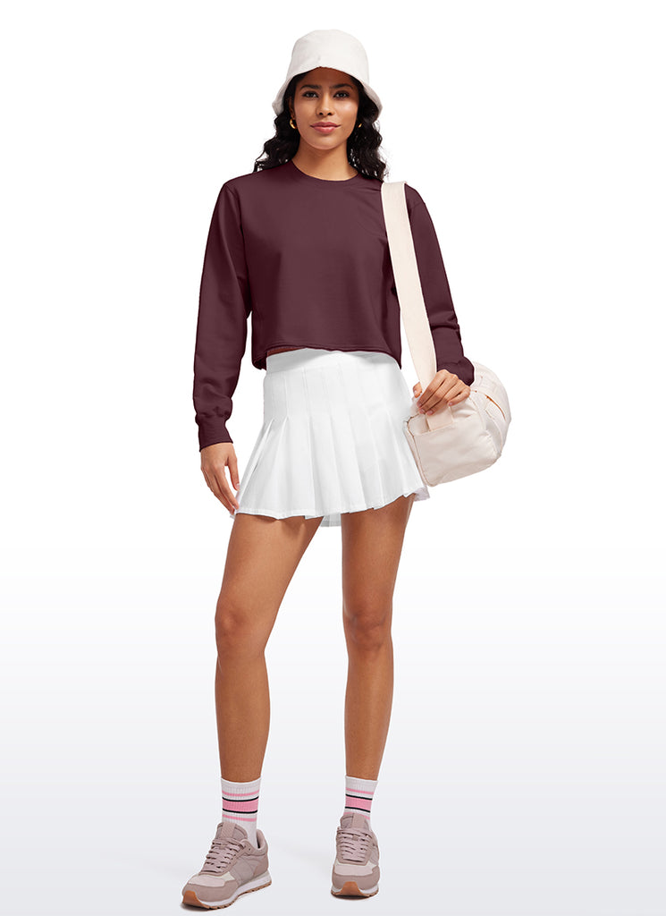 CRZ YOGA Womens Classic Fit Sweat Shirt Crew Neck Pullover Green Jade