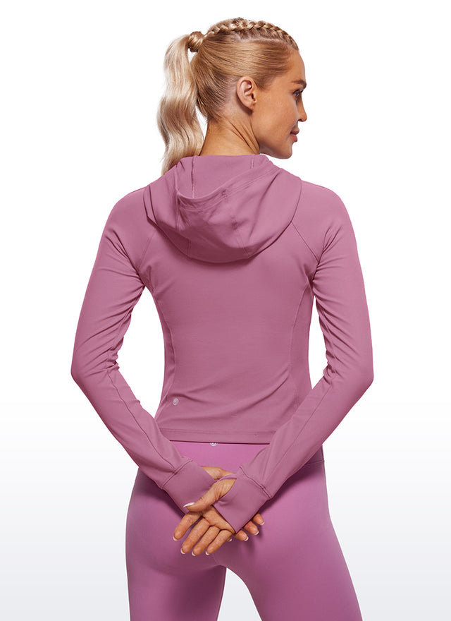 CRZ YOGA Women's Butterluxe Outerwear Full Zip Hoodies Jackets Velvet Dust
