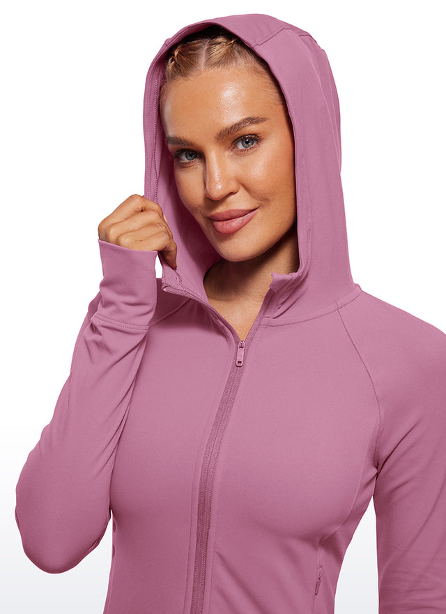 CRZ YOGA Women's Butterluxe Outerwear Full Zip Hoodies Jackets Velvet Dust
