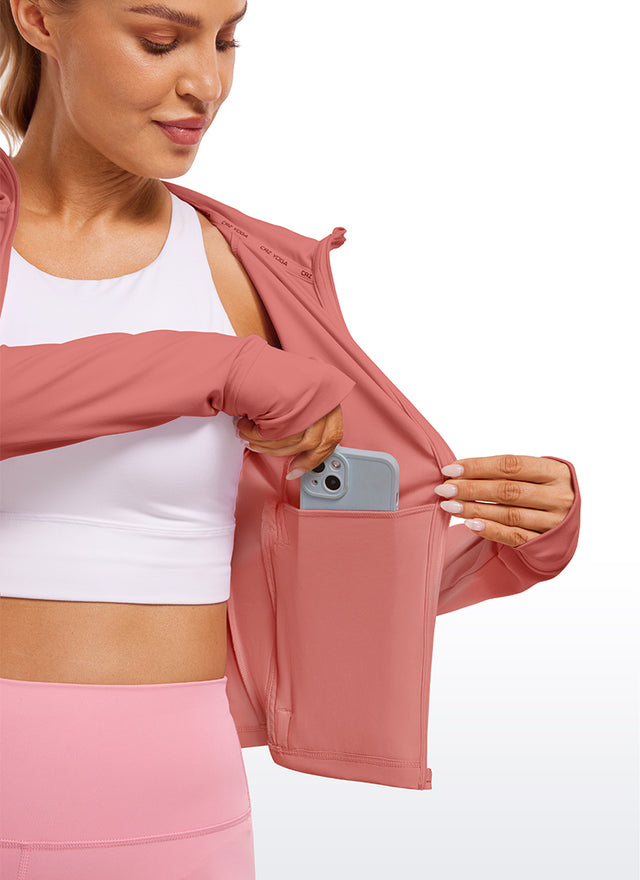 CRZ YOGA Women's Butterluxe Outerwear Full Zip Hoodies Jackets Briar Rose