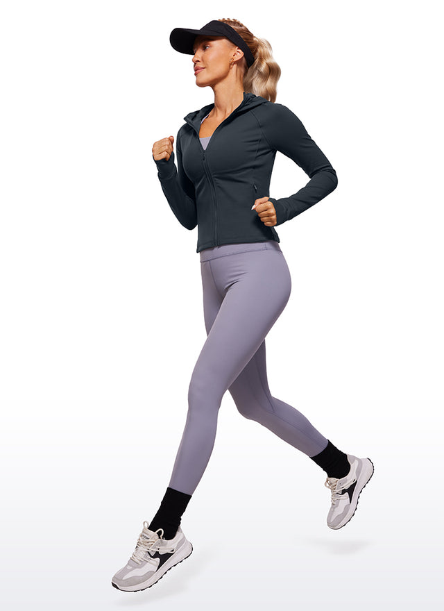 CRZ YOGA Women's Butterluxe Outerwear Full Zip Hoodies Jackets True Navy