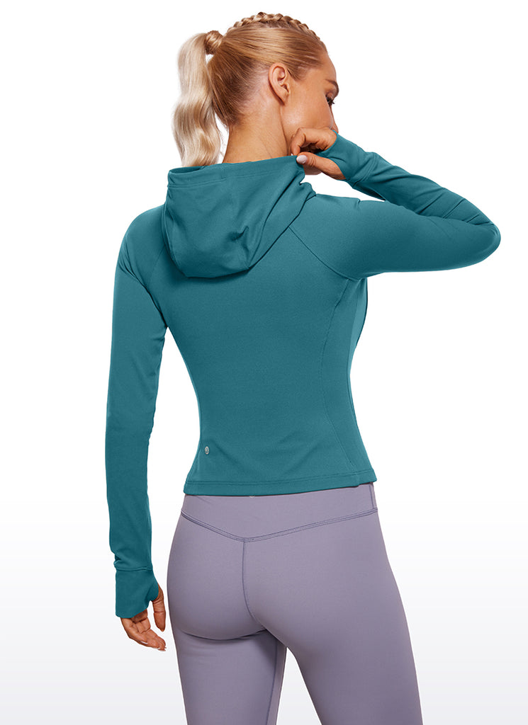 CRZ YOGA Women's Butterluxe Outerwear Full Zip Hoodies Jackets Magenta Purple