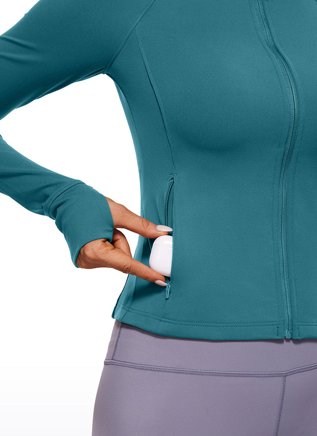 CRZ YOGA Women's Butterluxe Outerwear Full Zip Hoodies Jackets Green Jade