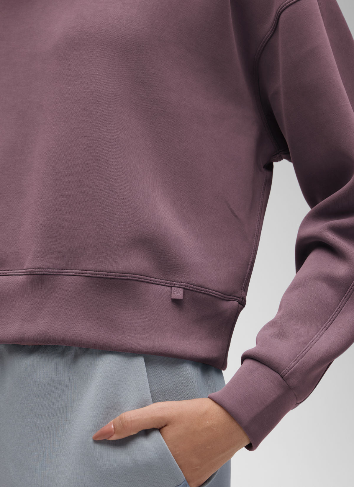 CRZ YOGA Womens SoftAura Basic Casual Sweat Shirt Crew Neck Pullover Ripe Plum