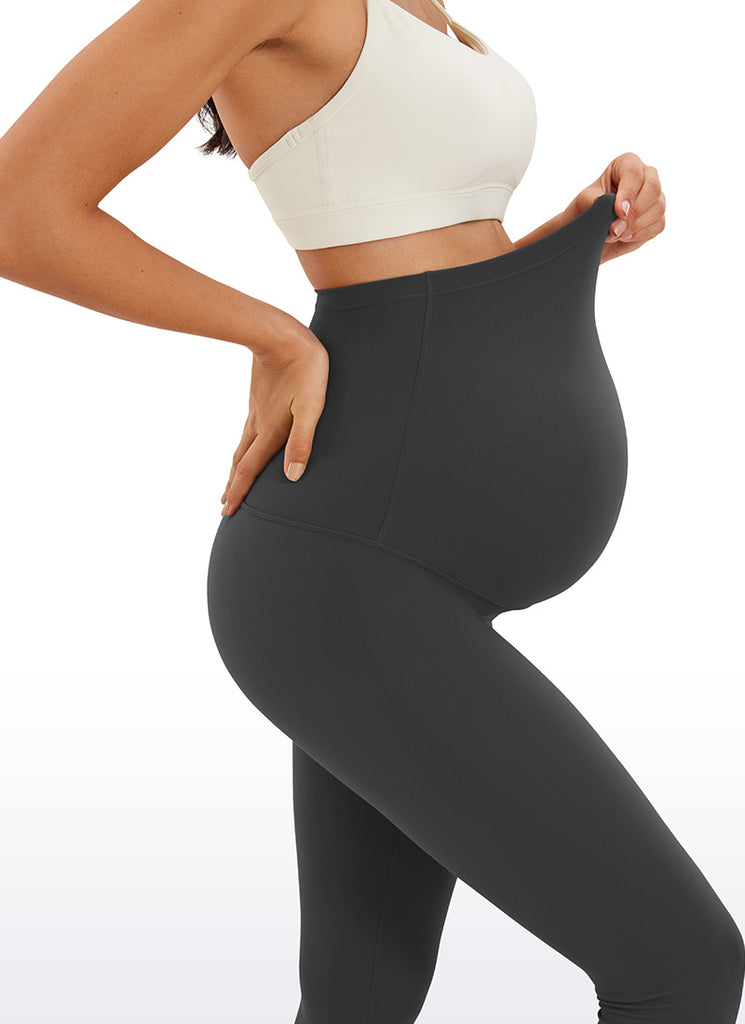 CRZ YOGA Women's Maternity Leggings Super High Rise Butterluxe 25'' Mysterious Grey