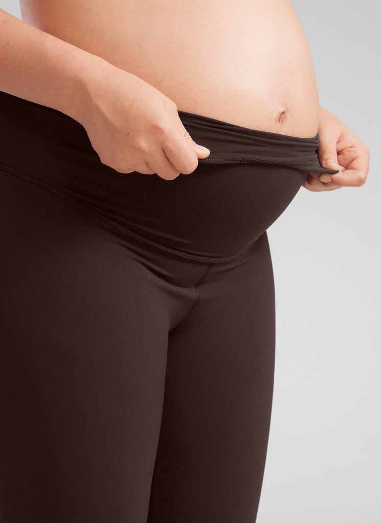 CRZ YOGA Women's Maternity Leggings Super High Rise Butterluxe 25'' Black Tie Dye Flowers