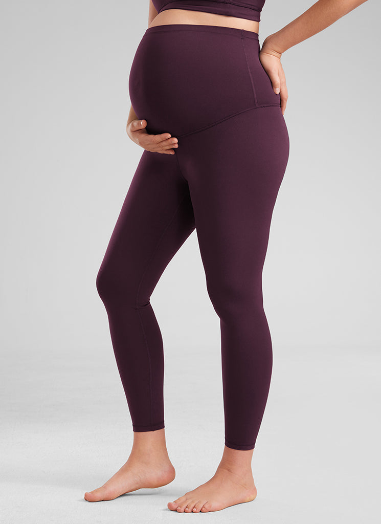 CRZ YOGA Women's Maternity Leggings Super High Rise Butterluxe 25'' Deep Purple