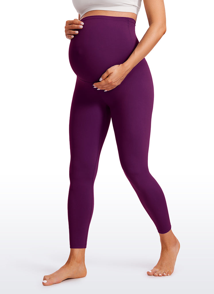 CRZ YOGA Women's Maternity Leggings Super High Rise Butterluxe 25'' Doe Brown