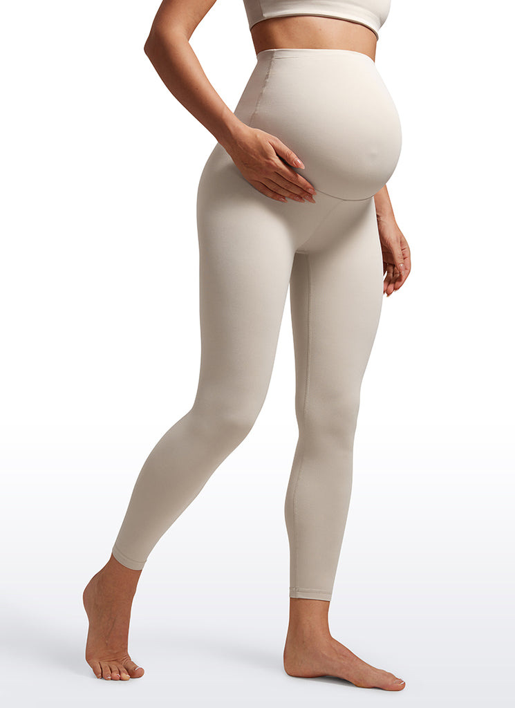 CRZ YOGA Women's Maternity Leggings Super High Rise Butterluxe 25'' Mojave Tan