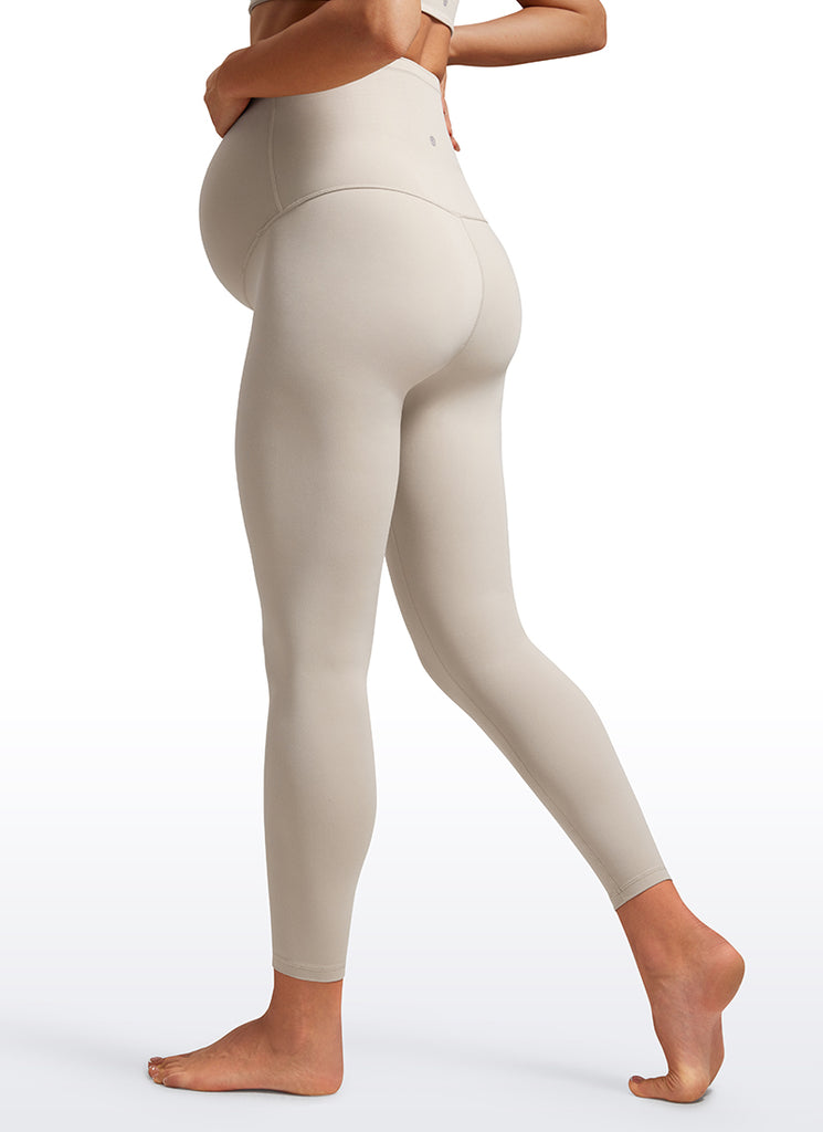 CRZ YOGA Women's Maternity Leggings Super High Rise Butterluxe 25'' Mojave Tan