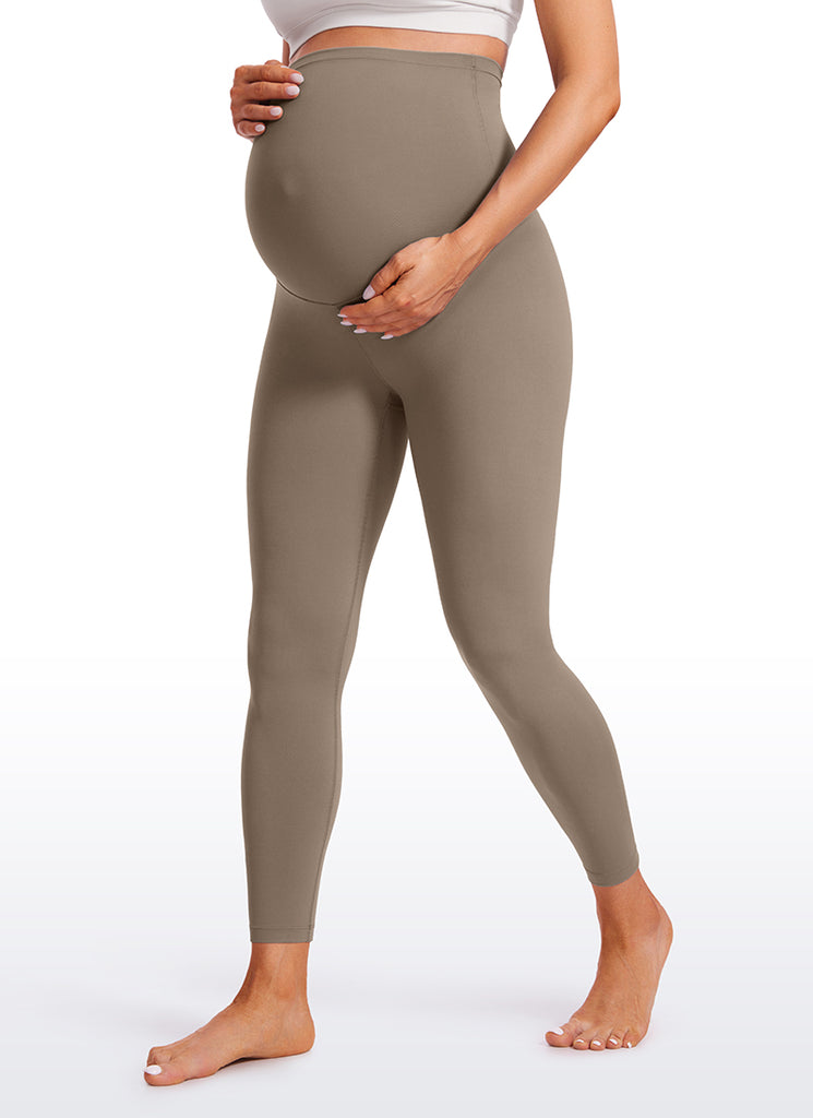 CRZ YOGA Women's Maternity Leggings Super High Rise Butterluxe 25'' Sparkle Blue