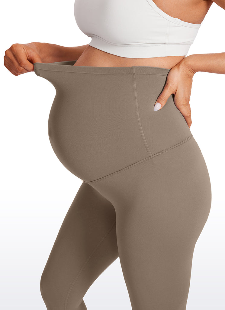 CRZ YOGA Women's Maternity Leggings Super High Rise Butterluxe 25'' Sparkle Blue