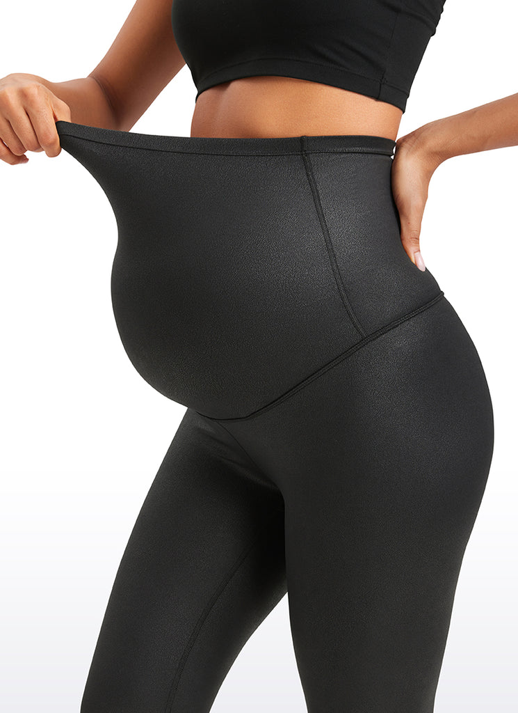 CRZ YOGA Women's Maternity Leggings Super High Rise Butterluxe 25'' Dark Grey Camouflage 2