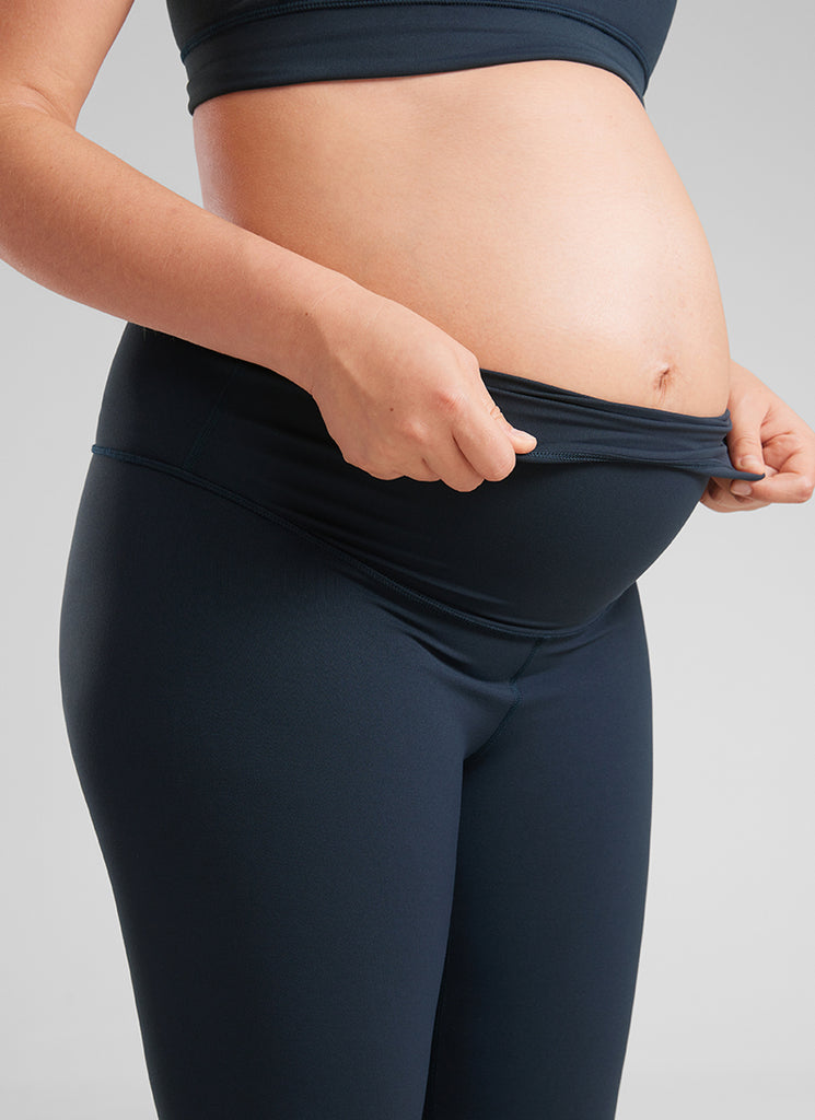 CRZ YOGA Women's Maternity Leggings Super High Rise Butterluxe 25'' True Navy