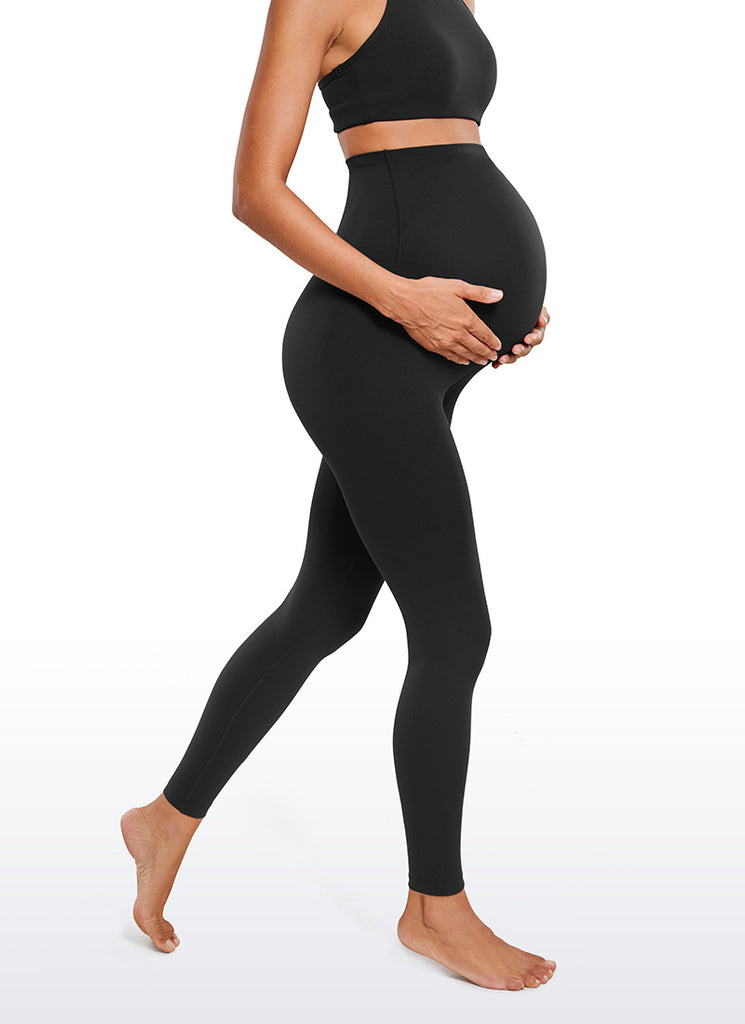 CRZ YOGA Women's Maternity Leggings Super High Rise Butterluxe 28'' Black