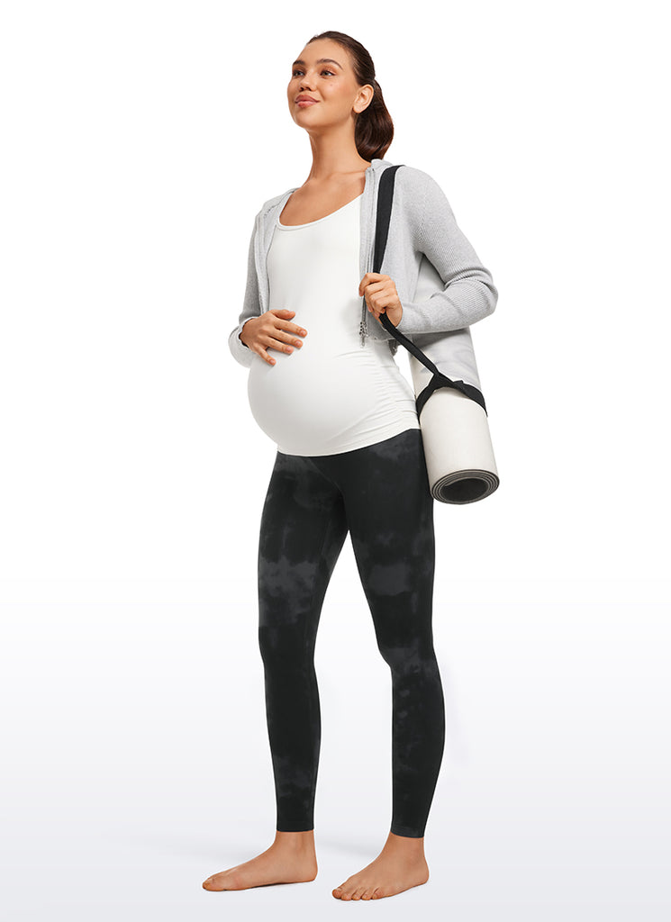 CRZ YOGA Women's Maternity Leggings Super High Rise Butterluxe 28'' Hot Fudge Brown