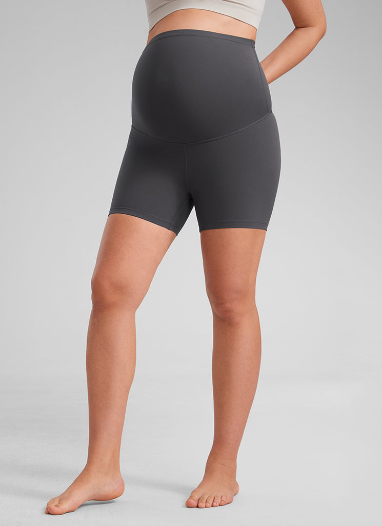 CRZ YOGA Women's Maternity Biker Shorts Super High Rise Butterluxe 4'' True Navy