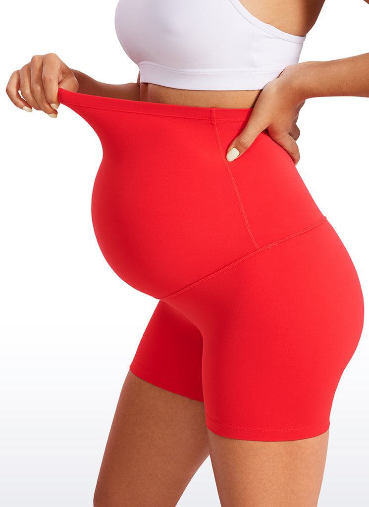 CRZ YOGA Women's Maternity Biker Shorts Super High Rise Butterluxe 4'' Mysterious Grey