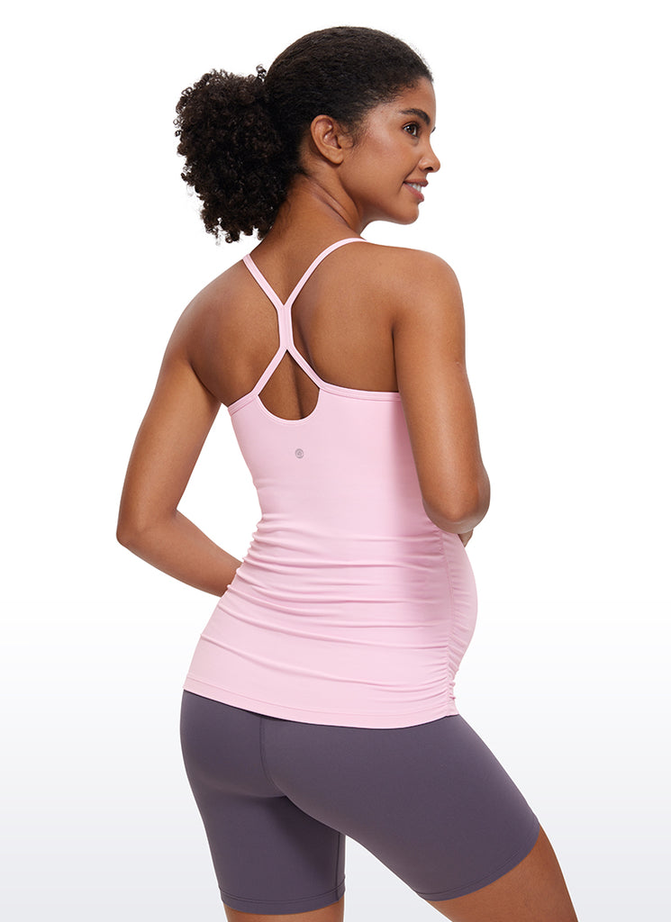 CRZ YOGA Women's Butterluxe Maternity Tank Top Yoga Shirts Pink Peony