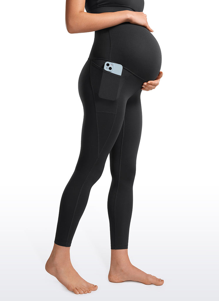 CRZ YOGA Womens Butterluxe Maternity Leggings with Pockets 25" Mysterious Grey