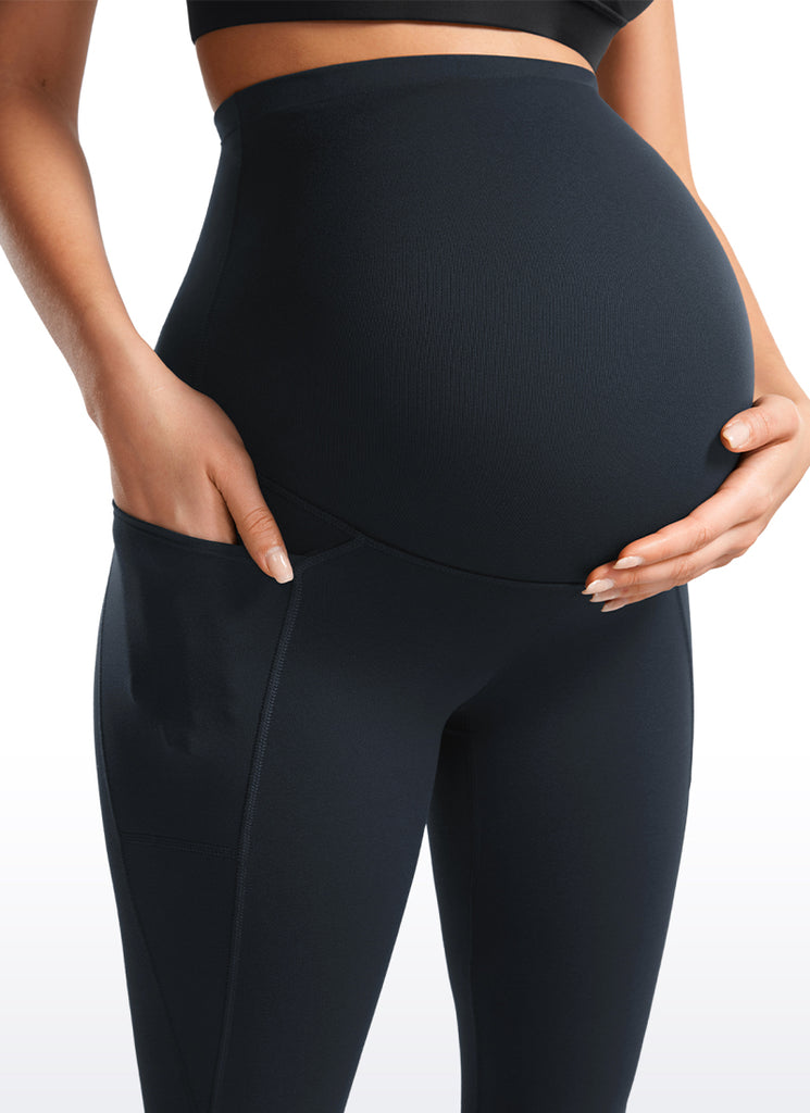 CRZ YOGA Womens Butterluxe Maternity Leggings with Pockets 25" Black