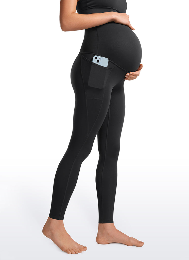 CRZ YOGA Womens Butterluxe Maternity Leggings with Pockets 28" Black