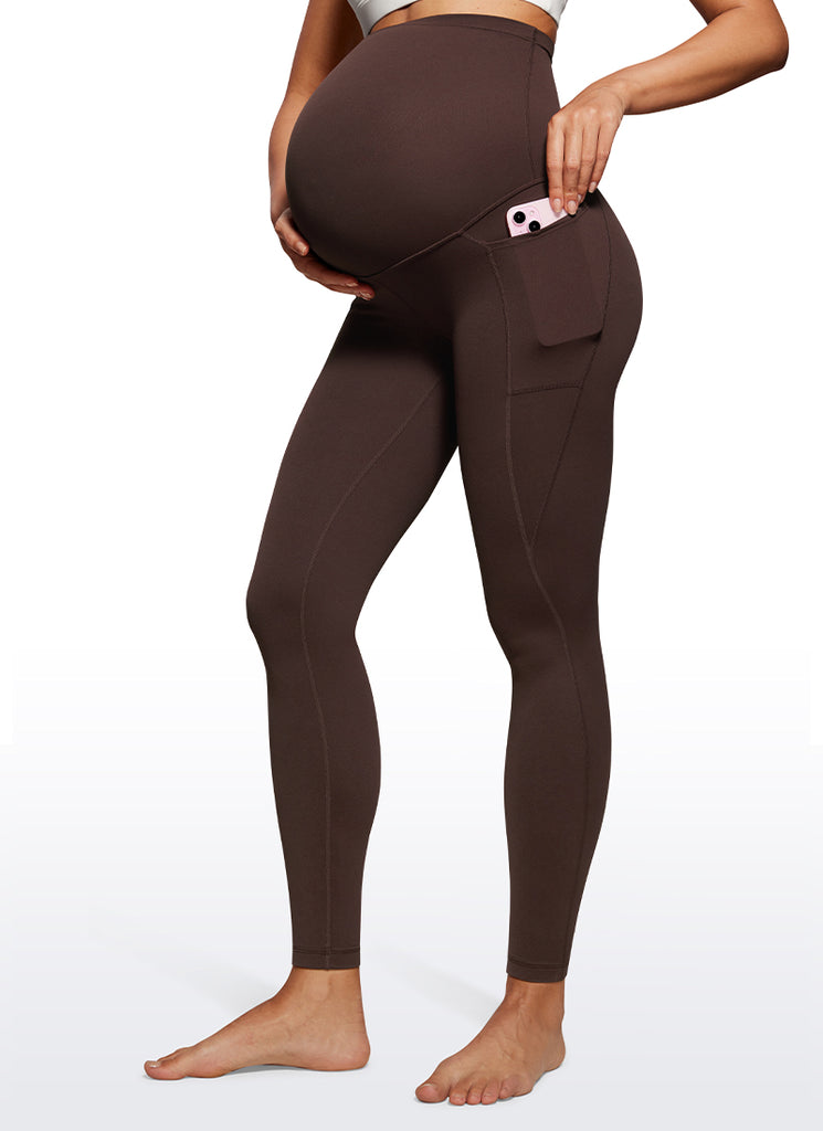 CRZ YOGA Womens Butterluxe Maternity Leggings with Pockets 28" Black